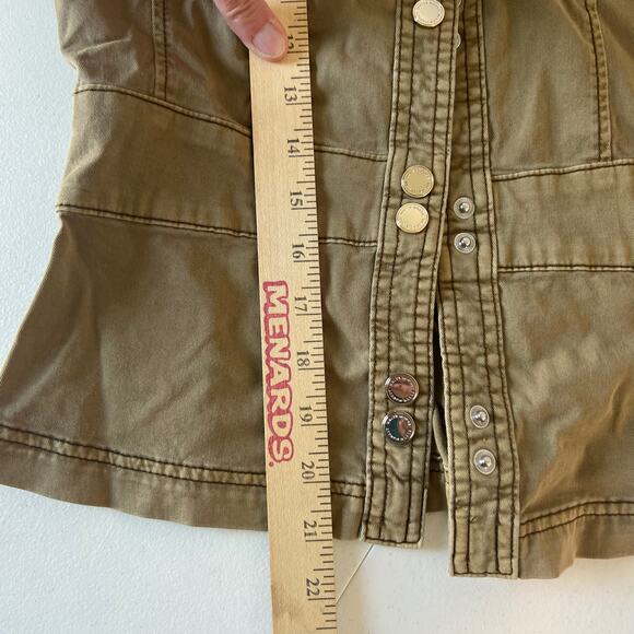 White House Black Market Snap Front Snatch Waist Stretch Military Jacket Size 0 - Picture 16 of 16